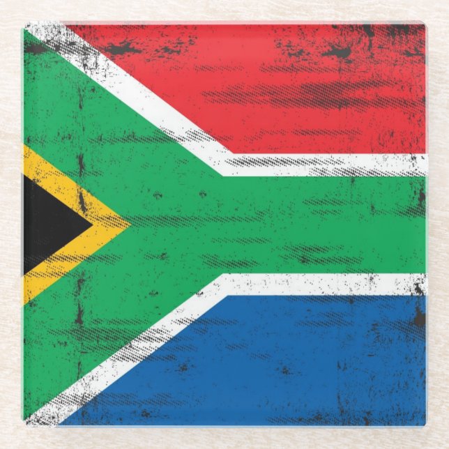 South African flag Glass Coaster (Front)