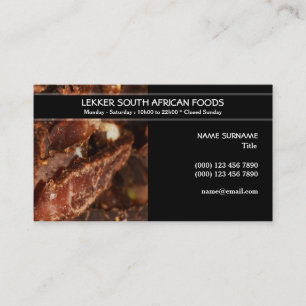 South African Food Shop   PERSONALIZE Business Card