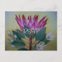 South African Giant Protea Wedding RSVP with Photo