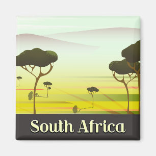South African landscape evening travel poster Magnet