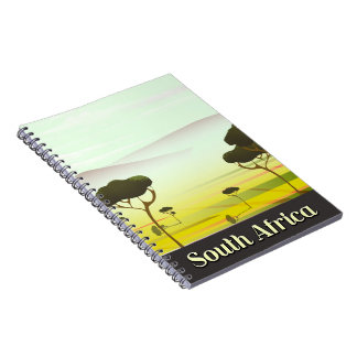 South African landscape evening travel poster Notebook