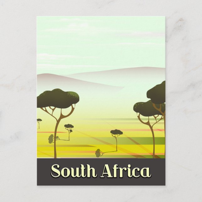 South African landscape evening travel poster Postcard (Front)