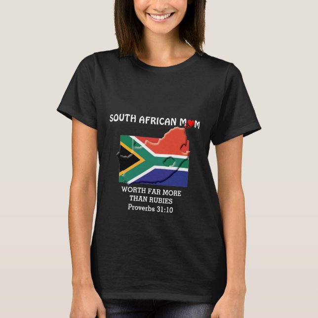 SOUTH AFRICAN MOM More Than Rubies PROV 31 Black T-Shirt (Front)