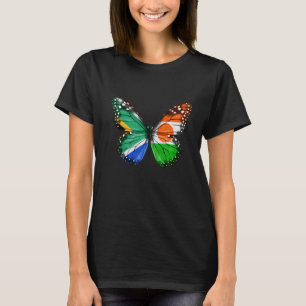 South African Nigerien Flag Butterfly T-Shirt