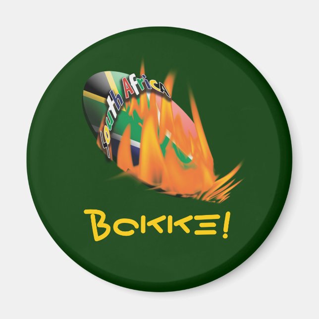 South African rugby fans & supporters magnets (Front)