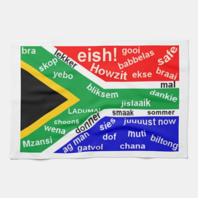 South African Slang Kitchen Towel - Customisable (Horizontal)