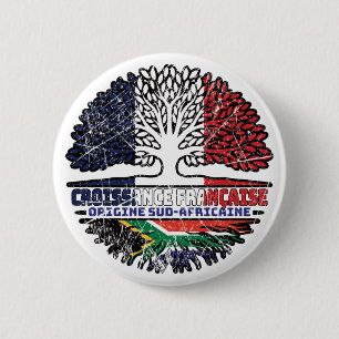 South African South Africa French France Tree 6 Cm Round Badge