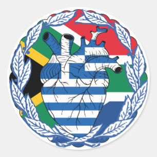 South African South Africa Greece Classic Round Sticker