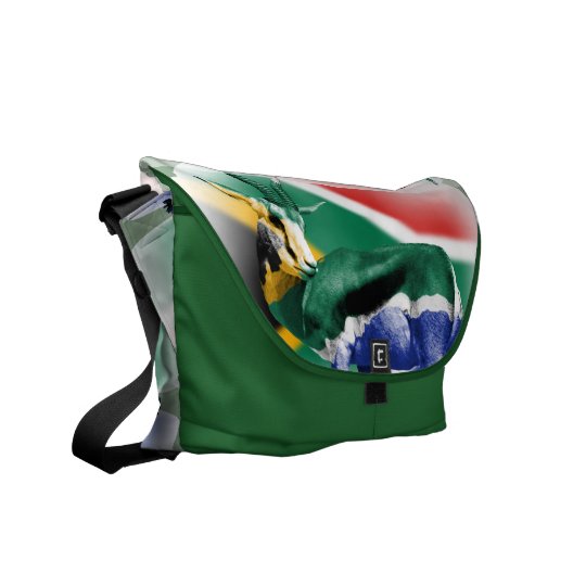 South African Springbock Flag Messenger Bag