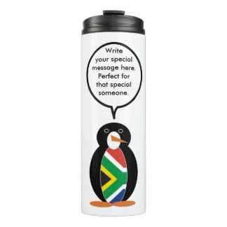 South African Talking Ms. Penguin Personalise Text Thermal Tumbler