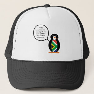 South African Talking Ms Penguin Personalised Text Trucker Hat