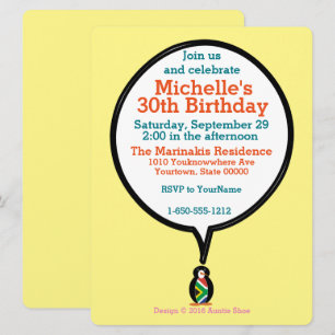 South African Talking Ms Penguin Personalized Text Invitation