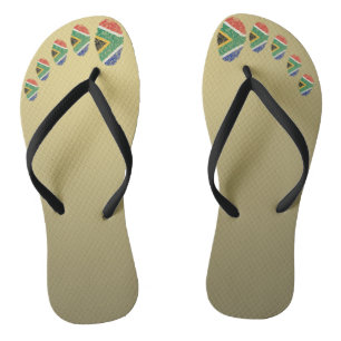 South African touch fingerprint flag Flip Flops