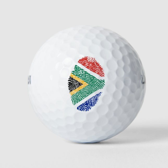 South African touch fingerprint flag Golf Balls (Front)