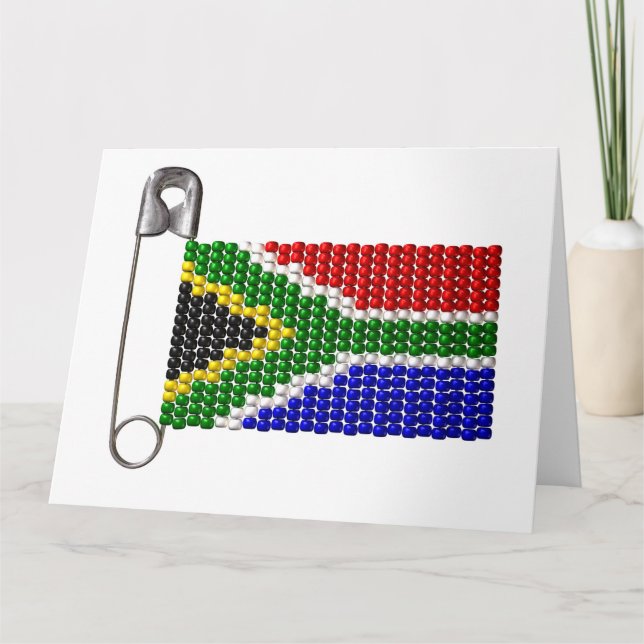 South African Zulu Bead Flag Card (Front)
