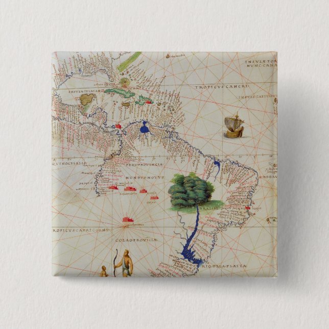 South America 15 Cm Square Badge (Front)