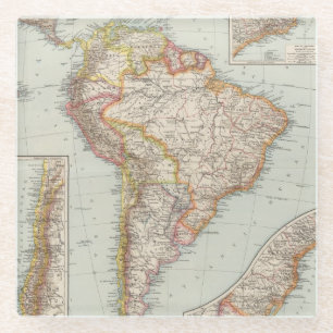 South America 2 Glass Coaster