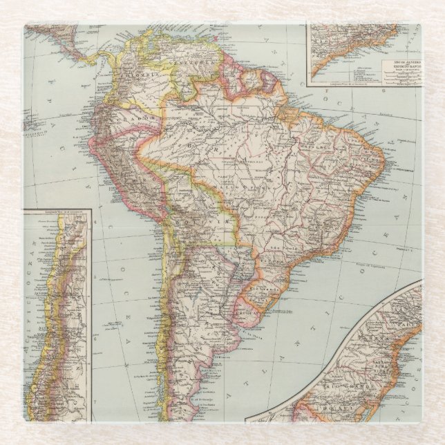 South America 2 Glass Coaster (Front)