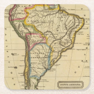 South America 7 Square Paper Coaster