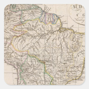 South America 9 Square Sticker