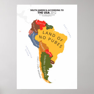 South America According to the USA Poster