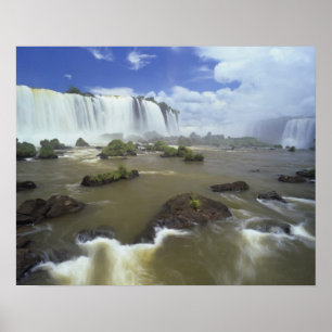 South America, Brazil, Igwacu Falls. Towering Poster