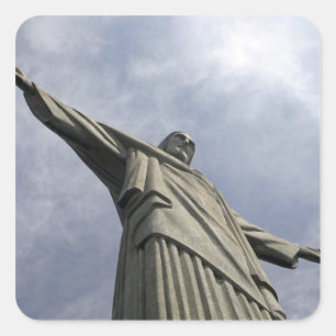 South America, Brazil, Rio de Janeiro. Christ 3 Square Sticker
