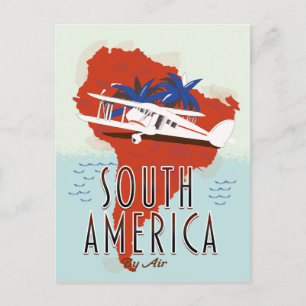 South America By Air travel poster Postcard