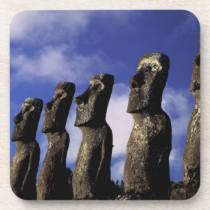 South America, Chile, Easter Island, Ahu Akiri. Coaster