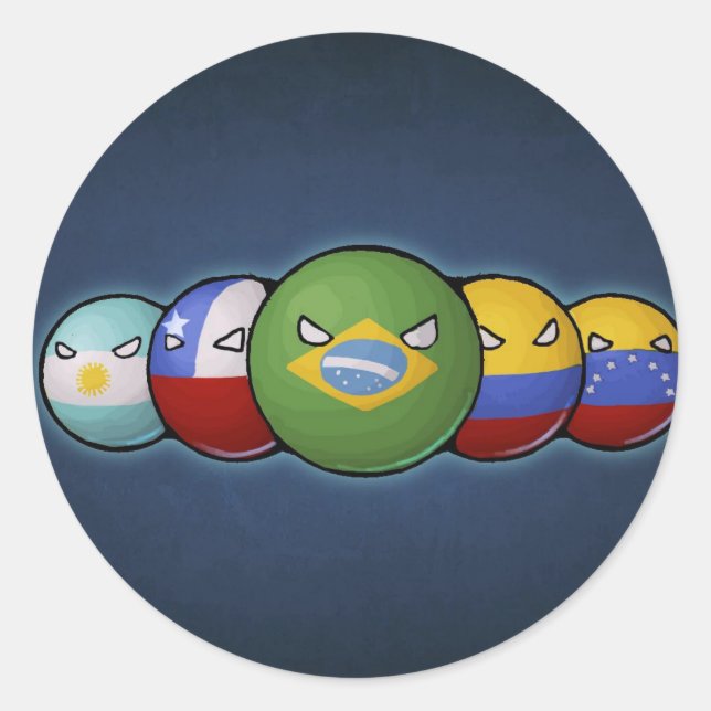 South America Countryballs Classic Round Sticker (Front)