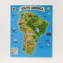 South America Educational Map Jigsaw Puzzle for Ki