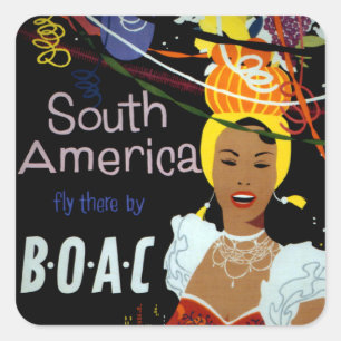 South America ~ Fly There Square Sticker