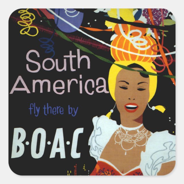 South America ~ Fly There Square Sticker (Front)