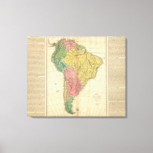 South America History Map Canvas Print
