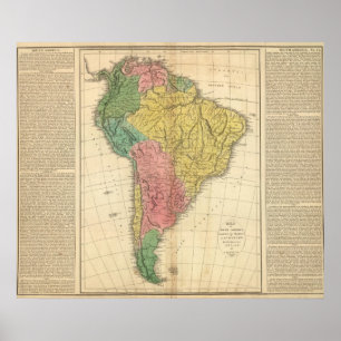 South America History Map Poster