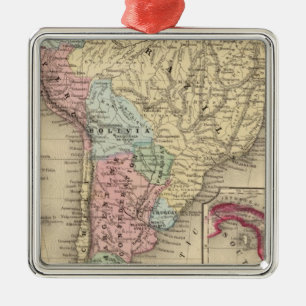South America Map by Mitchell Metal Tree Decoration