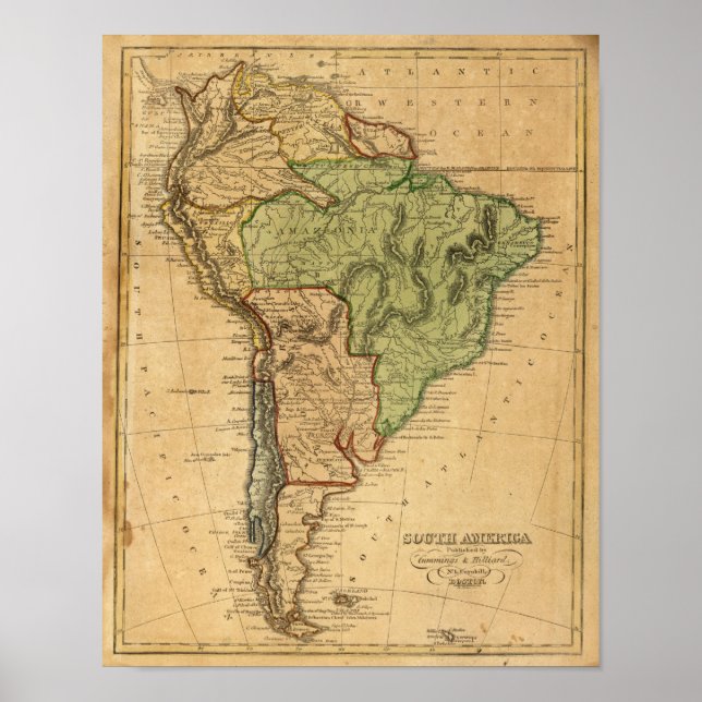 South America  Map by Worcester Poster (Front)