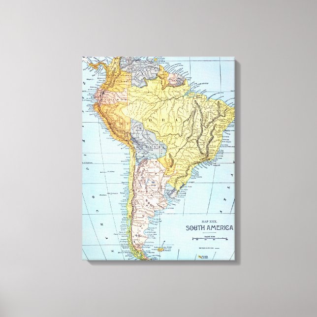 SOUTH AMERICA: MAP, c1890 Canvas Print (Front)