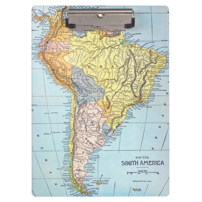 SOUTH AMERICA: MAP, c1890 Clipboard (Front)