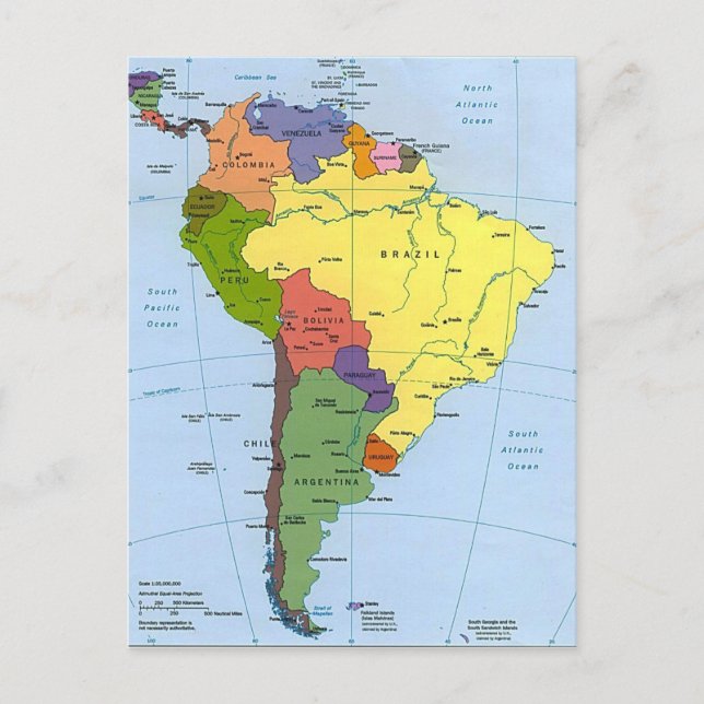 South America map Postcard (Front)