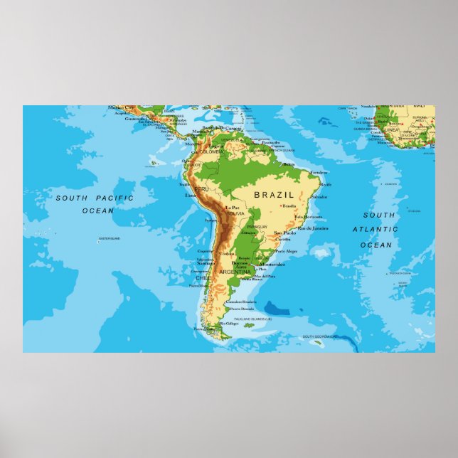 South America Map Poster (Front)
