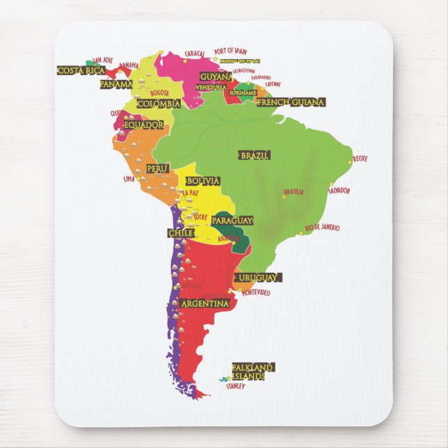 South America Mouse Mat (Front)