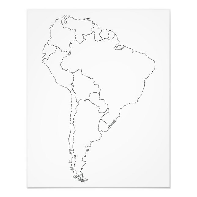South America Outline Map Poster (Front)