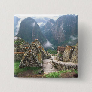 South America, Peru, Machu Picchu 15 Cm Square Badge