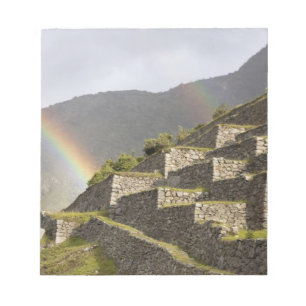 South America, Peru, Machu Picchu. Rainbows over Notepad