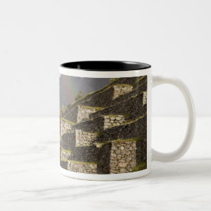 South America, Peru, Machu Picchu. Rainbows over Two-Tone Coffee Mug