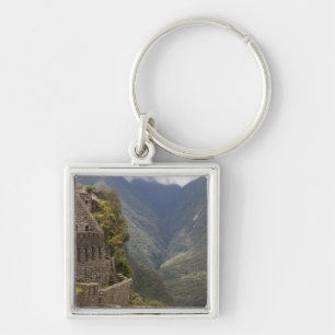 South America, Peru, Machu Picchu. Stone ruins Key Ring