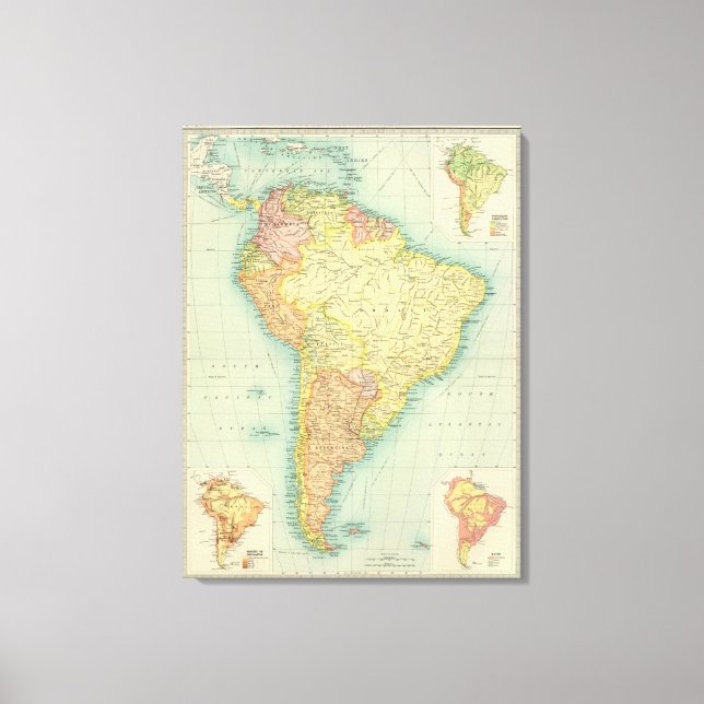 South America political Canvas Print (Front)