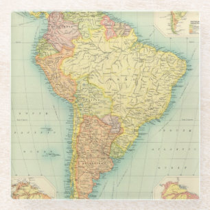 South America political Glass Coaster
