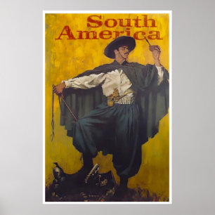 South America Print Vintage Travel Poster South